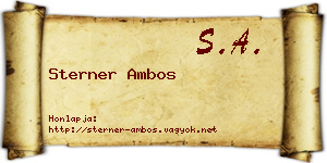 Sterner Ambos névjegykártya